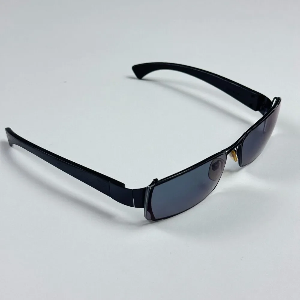 Gold & Wood Paris H05.8 Wood Temple Eyeglass Frames Men 61-17 Black Metal RX